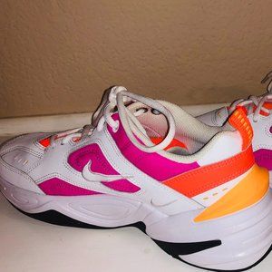 Neon Pink and Orange Nike M2K Tekno Sneakers
